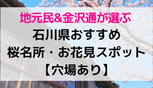 【石川県・金沢の桜名所2022】地元民が選ぶ穴場花見スポットも！