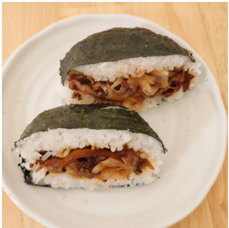 簡単夕食レシピ:甘辛牛肉おにぎり